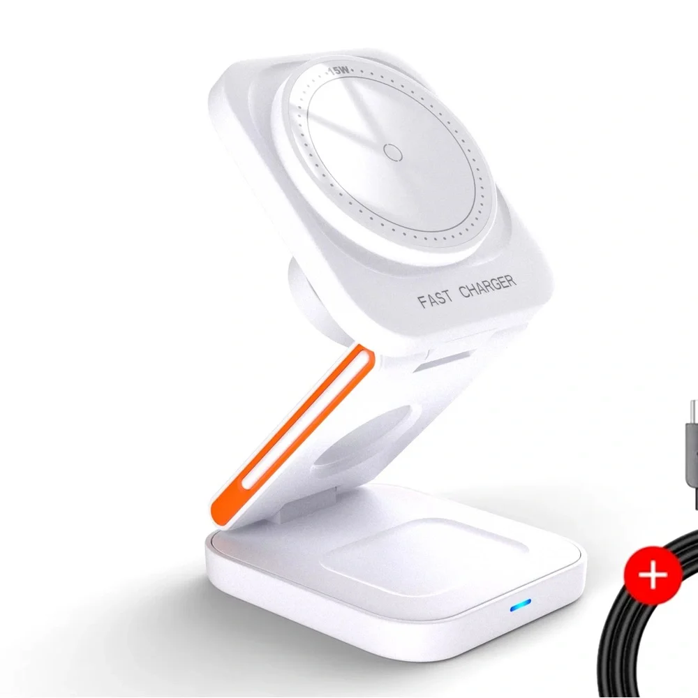 Wireless charging station for iPhone15 14 13 12 Pro Apple Watch 8 9 Airpods